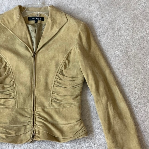 ANNE Klein 100% Suede Jacket, M - Picture 1 of 16